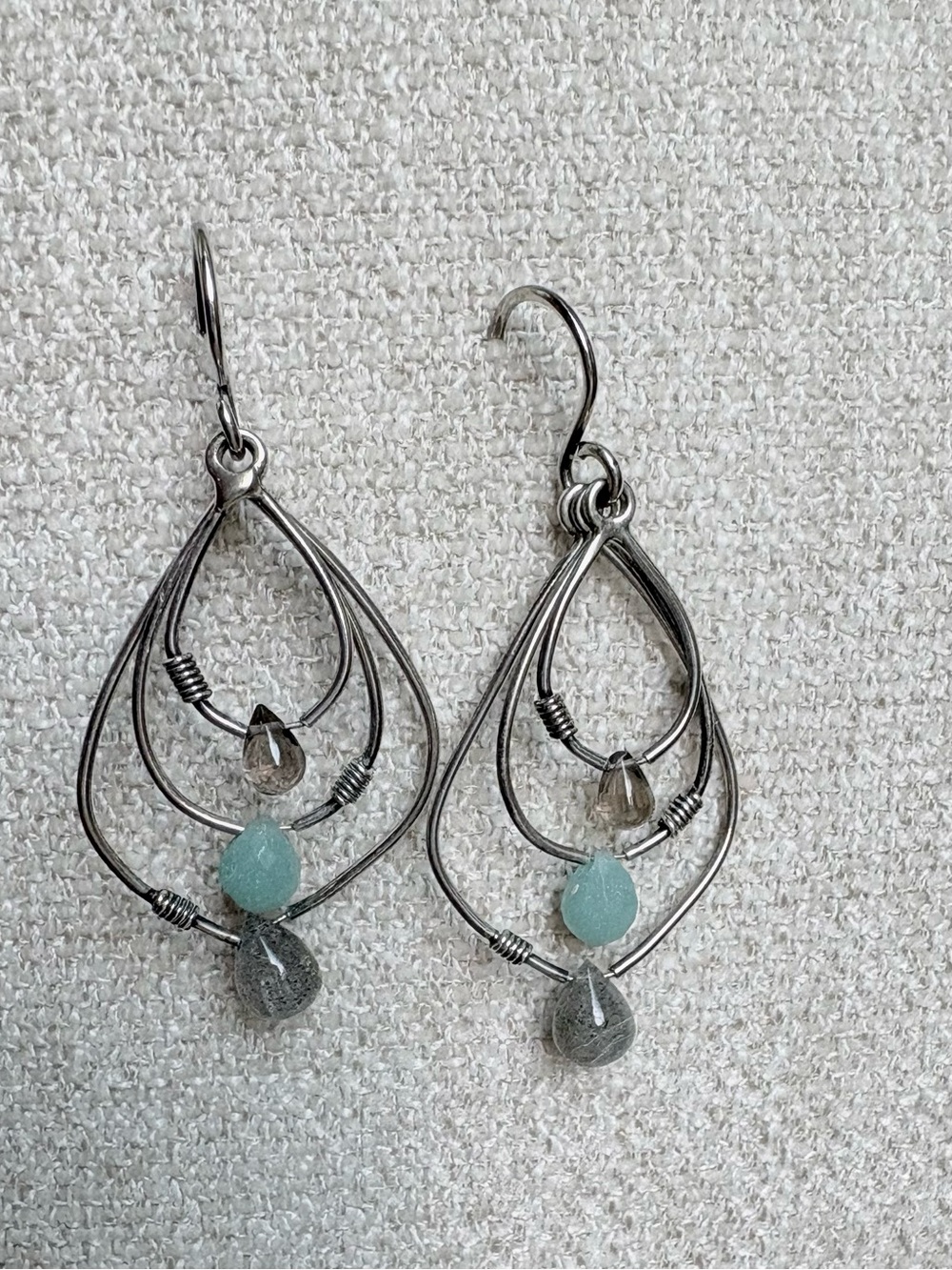 Silpada Sterling Silver 3-Tier Teardrop Earrings, RETIRED, W2036